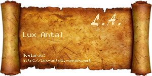 Lux Antal névjegykártya